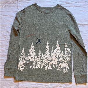 Crewcuts Forest Green Lightweight Long Sleeve Tee with Winter Graphic